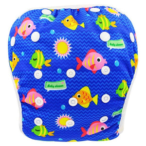 Ohbabyka Baby Swim Diaper Waterproof Adjustable Cloth Diapers Pool Pant Swimming Diaper Cover Reusable Washable Baby Nappies - Baby Homez
