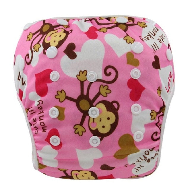 Ohbabyka Baby Swim Diaper Waterproof Adjustable Cloth Diapers Pool Pant Swimming Diaper Cover Reusable Washable Baby Nappies - Baby Homez