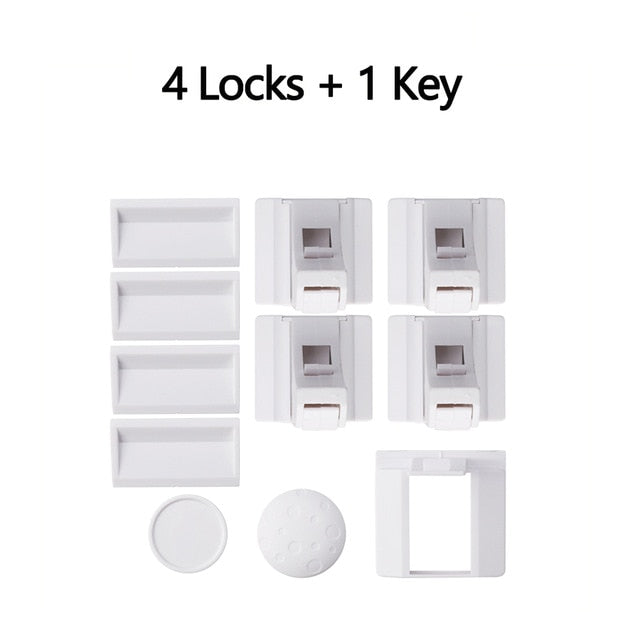 Magnetic Child Lock Baby Safety Cabinet Drawer Door Lock Children Protection Invisible Lock Kids Security 4/8 Locks + 1/2 Key - Baby Homez