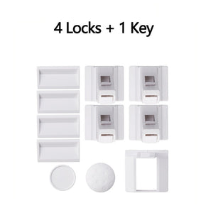 Magnetic Child Lock Baby Safety Cabinet Drawer Door Lock Children Protection Invisible Lock Kids Security 4/8 Locks + 1/2 Key - Baby Homez
