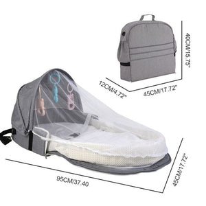 Baby Travel Portable Mobile Crib Baby Nest Cot Newborn Multi-function Folding Bed Child Foldable Chair With Toys Mosquito Net - Baby Homez