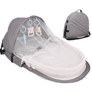 Baby Travel Portable Mobile Crib Baby Nest Cot Newborn Multi-function Folding Bed Child Foldable Chair With Toys Mosquito Net - Baby Homez
