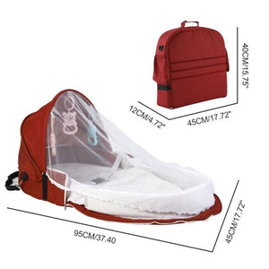 Baby Travel Portable Mobile Crib Baby Nest Cot Newborn Multi-function Folding Bed Child Foldable Chair With Toys Mosquito Net - Baby Homez