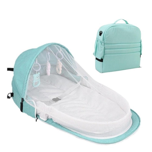 Baby Travel Portable Mobile Crib Baby Nest Cot Newborn Multi-function Folding Bed Child Foldable Chair With Toys Mosquito Net - Baby Homez