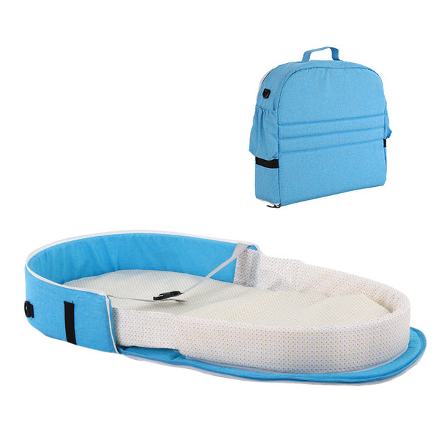 Baby Travel Portable Mobile Crib Baby Nest Cot Newborn Multi-function Folding Bed Child Foldable Chair With Toys Mosquito Net - Baby Homez
