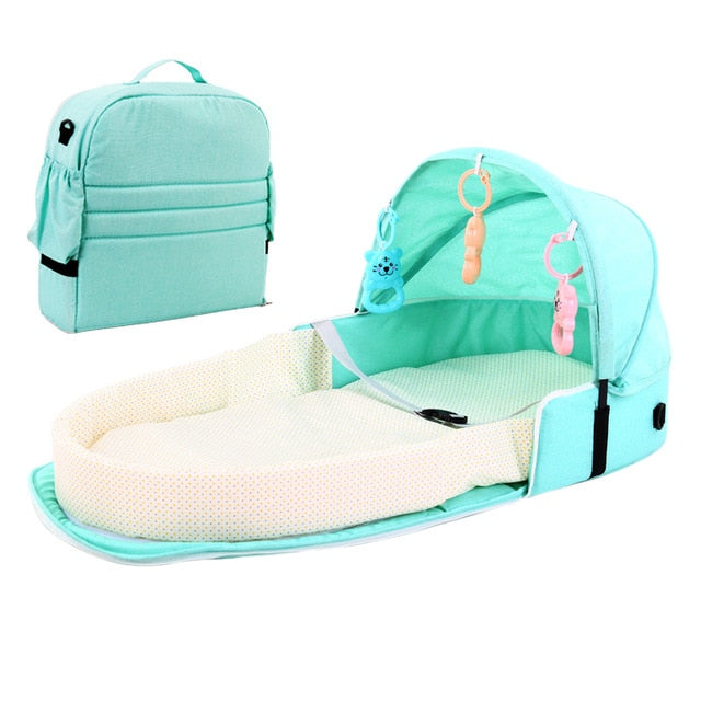 Baby Travel Portable Mobile Crib Baby Nest Cot Newborn Multi-function Folding Bed Child Foldable Chair With Toys Mosquito Net - Baby Homez