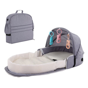 Baby Travel Portable Mobile Crib Baby Nest Cot Newborn Multi-function Folding Bed Child Foldable Chair With Toys Mosquito Net - Baby Homez
