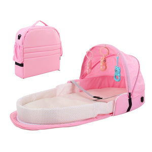 Baby Travel Portable Mobile Crib Baby Nest Cot Newborn Multi-function Folding Bed Child Foldable Chair With Toys Mosquito Net - Baby Homez
