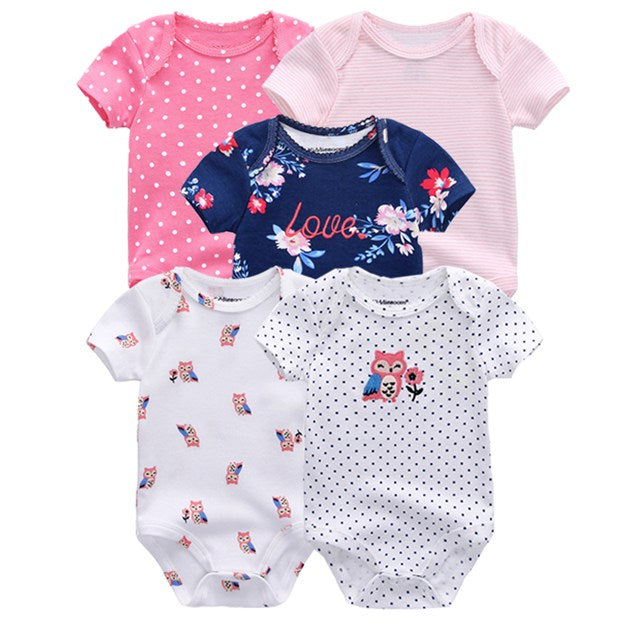 2019 5 stks/partij Baby Jongens Kleding Eenhoorn Meisjes Kleding Bodysuits Baby Meisjes Kleding 0-12M Pasgeboren 100% Katoen roupas de bebe - Baby Homez