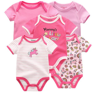 2019 5 stks/partij Baby Jongens Kleding Eenhoorn Meisjes Kleding Bodysuits Baby Meisjes Kleding 0-12M Pasgeboren 100% Katoen roupas de bebe - Baby Homez