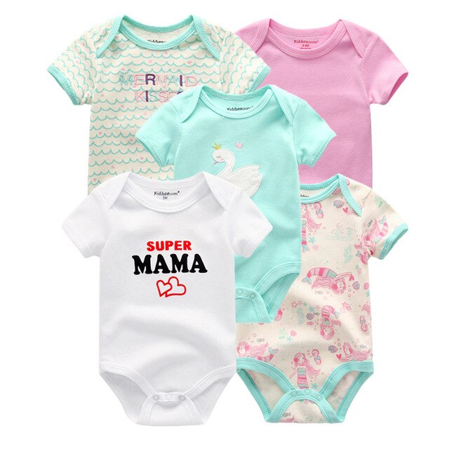 2019 5 stks/partij Baby Jongens Kleding Eenhoorn Meisjes Kleding Bodysuits Baby Meisjes Kleding 0-12M Pasgeboren 100% Katoen roupas de bebe - Baby Homez