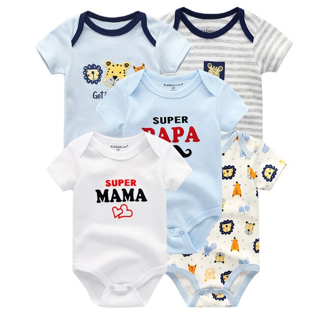 2019 5 stks/partij Baby Jongens Kleding Eenhoorn Meisjes Kleding Bodysuits Baby Meisjes Kleding 0-12M Pasgeboren 100% Katoen roupas de bebe - Baby Homez