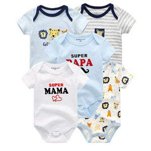2019 5 stks/partij Baby Jongens Kleding Eenhoorn Meisjes Kleding Bodysuits Baby Meisjes Kleding 0-12M Pasgeboren 100% Katoen roupas de bebe - Baby Homez