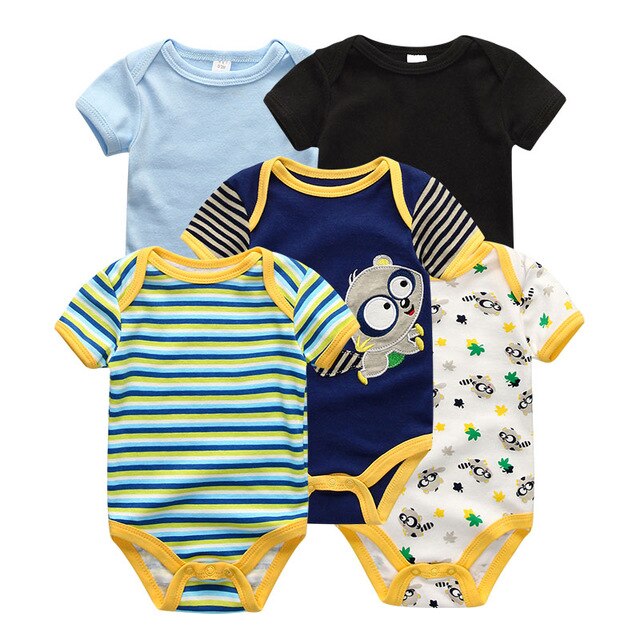 2019 5 stks/partij Baby Jongens Kleding Eenhoorn Meisjes Kleding Bodysuits Baby Meisjes Kleding 0-12M Pasgeboren 100% Katoen roupas de bebe - Baby Homez