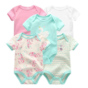 2019 5 stks/partij Baby Jongens Kleding Eenhoorn Meisjes Kleding Bodysuits Baby Meisjes Kleding 0-12M Pasgeboren 100% Katoen roupas de bebe - Baby Homez