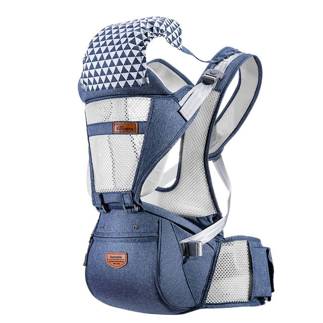 SUNVENO Ergonomic Baby Carrier Infant Baby Hipseat Waist Carrier Front Facing Ergonomic Kangaroo Sling for Baby Travel 0-36M - Baby Homez