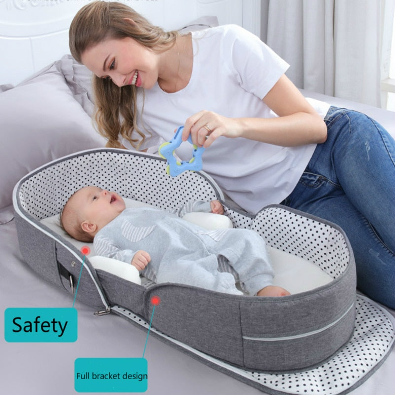 Multifunction Portable Baby Bed Travel Sun Protection Mosquito Net Baby Cribs Foldable Breathable Cunas Mummy Bag Baby Nest Bed - Baby Homez