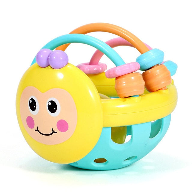 Soft Rubber Juguetes Bebe Cartoon Bee Hand Knocking Rattle Dumbbell Early Educational Toy For Kid Hand Bell Baby Toys 0-12 Month - Baby Homez