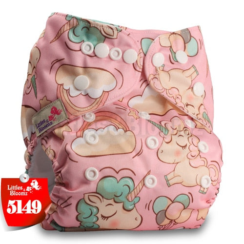 Littles&Bloomz Baby Washable Reusable Real Cloth Pocket Nappy Diaper Cover Wrap suits Birth to Potty One Size Nappy  Inserts - Baby Homez