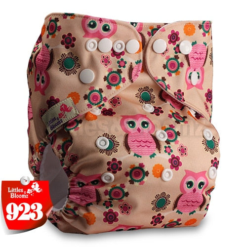 Littles&Bloomz Baby Washable Reusable Real Cloth Pocket Nappy Diaper Cover Wrap suits Birth to Potty One Size Nappy  Inserts - Baby Homez