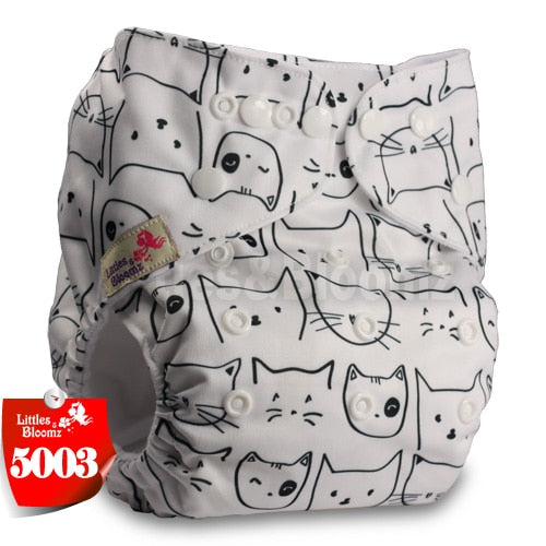 Littles&Bloomz Baby Washable Reusable Real Cloth Pocket Nappy Diaper Cover Wrap suits Birth to Potty One Size Nappy  Inserts - Baby Homez