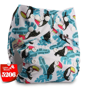 Littles&Bloomz Baby Washable Reusable Real Cloth Pocket Nappy Diaper Cover Wrap suits Birth to Potty One Size Nappy  Inserts - Baby Homez