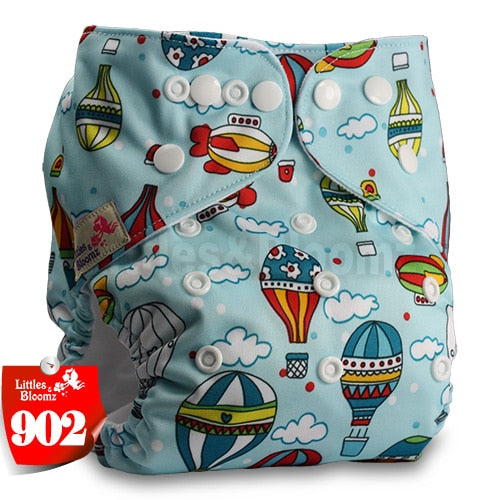 Littles&Bloomz Baby Washable Reusable Real Cloth Pocket Nappy Diaper Cover Wrap suits Birth to Potty One Size Nappy  Inserts - Baby Homez
