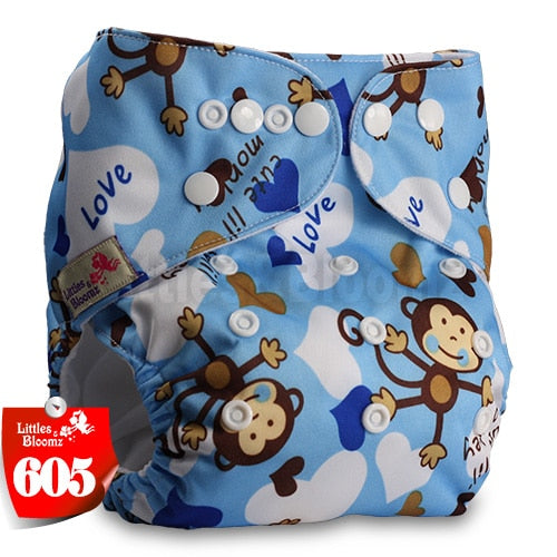 Littles&Bloomz Baby Washable Reusable Real Cloth Pocket Nappy Diaper Cover Wrap suits Birth to Potty One Size Nappy  Inserts - Baby Homez