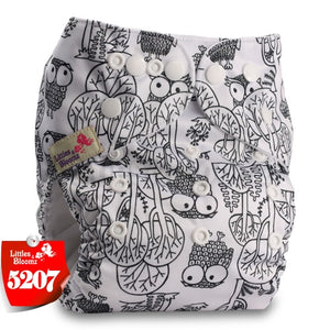 Littles&Bloomz Baby Washable Reusable Real Cloth Pocket Nappy Diaper Cover Wrap suits Birth to Potty One Size Nappy  Inserts - Baby Homez