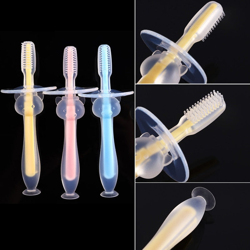 1PC Kids Soft Silicone Training Toothbrush Baby Children Dental Oral Care Tooth Brush Tool Baby kid tooth brush baby items - Baby Homez