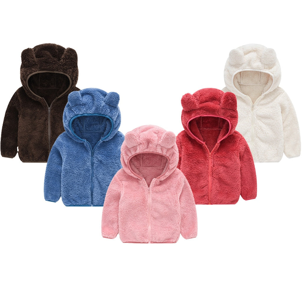 OEAK  Autumn Baby Jackets Hooded Boy Coats Toddler Girls Thick Teddy Bear Colthes Children's Jackets Boys and Girls Top - Baby Homez