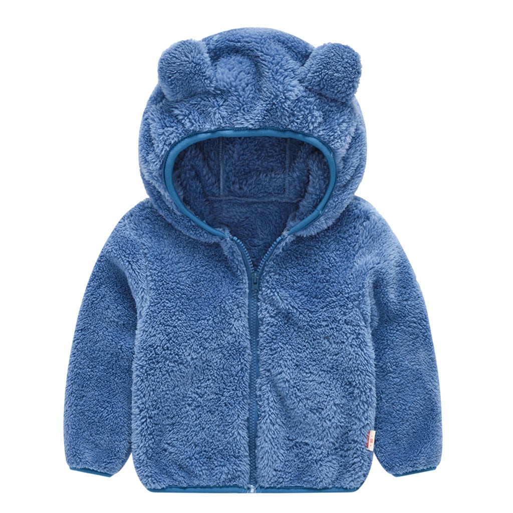 OEAK  Autumn Baby Jackets Hooded Boy Coats Toddler Girls Thick Teddy Bear Colthes Children's Jackets Boys and Girls Top - Baby Homez