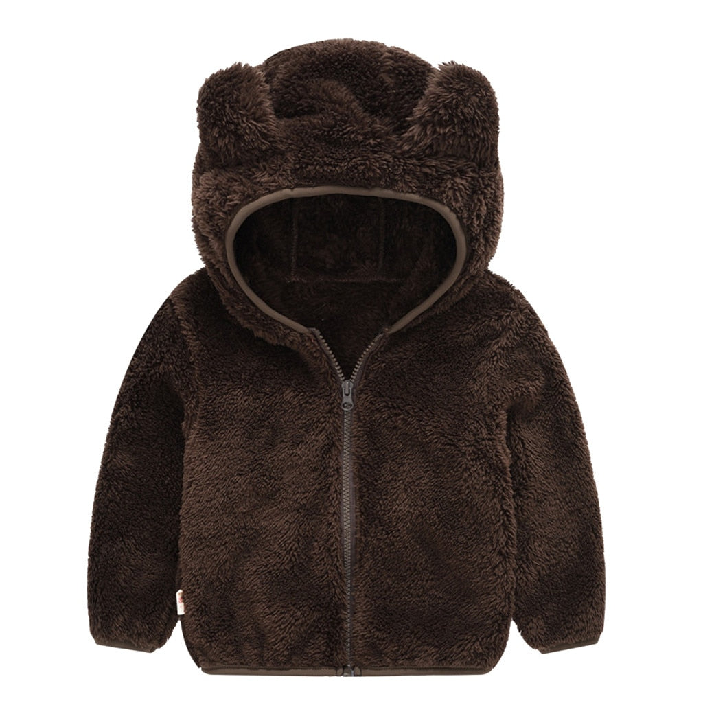 OEAK  Autumn Baby Jackets Hooded Boy Coats Toddler Girls Thick Teddy Bear Colthes Children's Jackets Boys and Girls Top - Baby Homez
