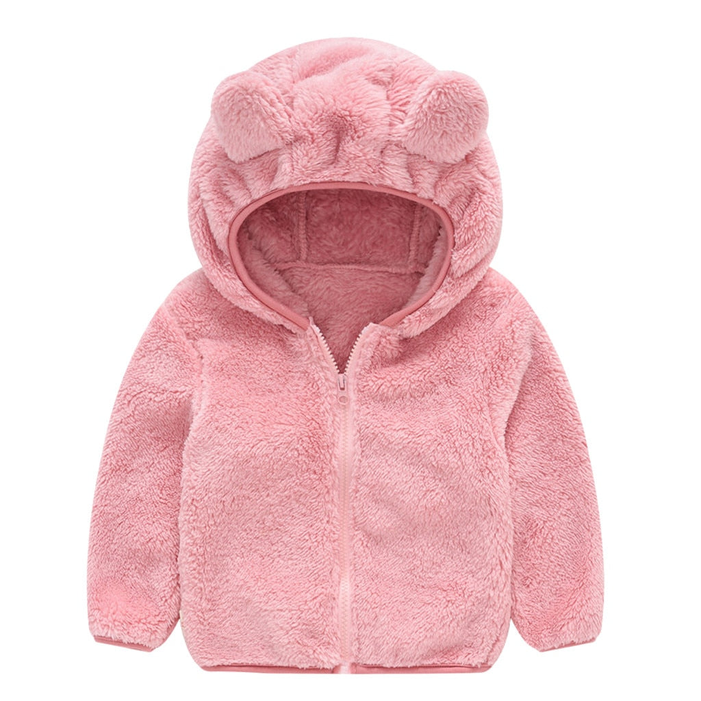 OEAK  Autumn Baby Jackets Hooded Boy Coats Toddler Girls Thick Teddy Bear Colthes Children's Jackets Boys and Girls Top - Baby Homez