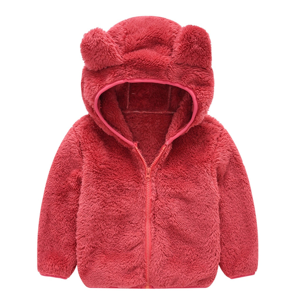 OEAK  Autumn Baby Jackets Hooded Boy Coats Toddler Girls Thick Teddy Bear Colthes Children's Jackets Boys and Girls Top - Baby Homez