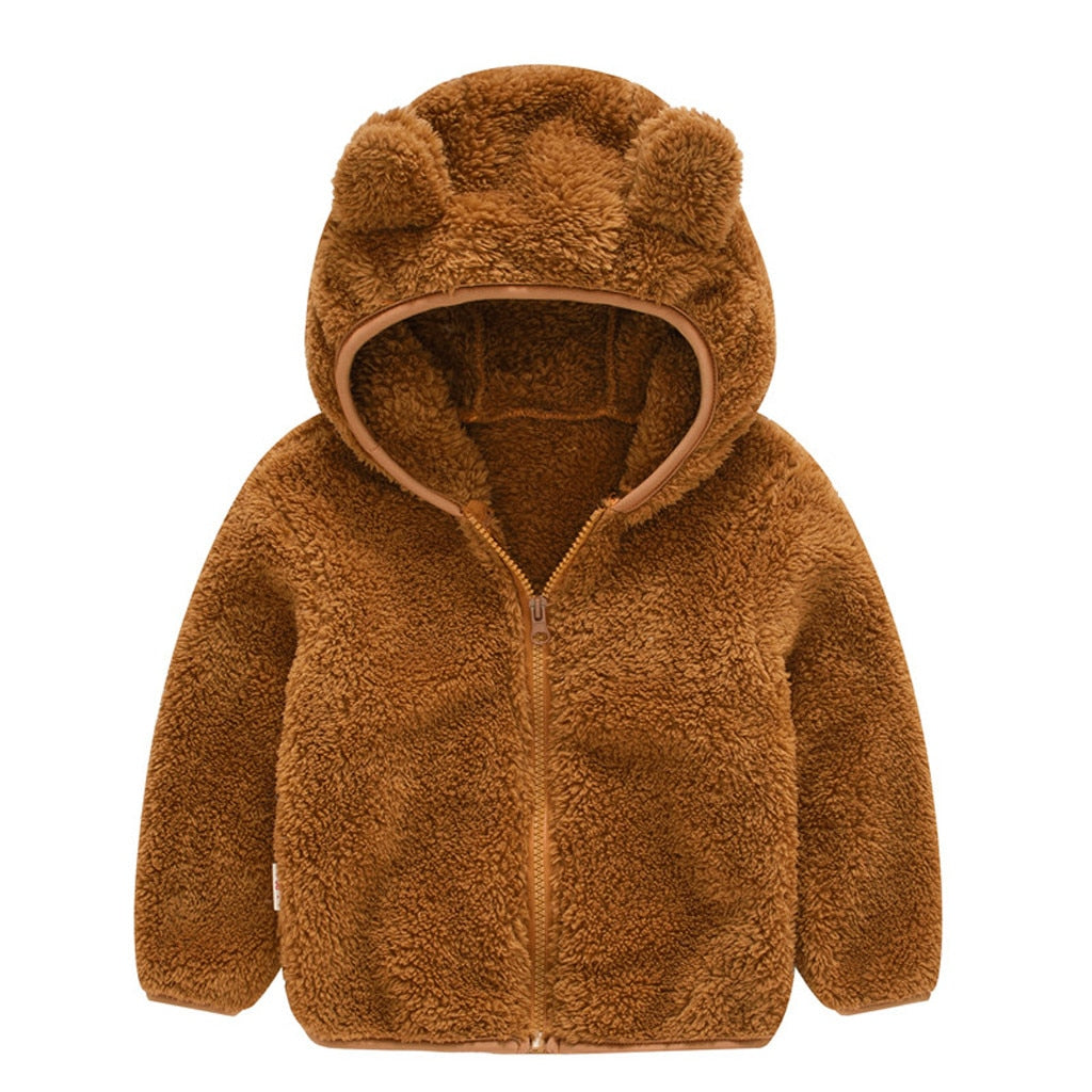 OEAK  Autumn Baby Jackets Hooded Boy Coats Toddler Girls Thick Teddy Bear Colthes Children's Jackets Boys and Girls Top - Baby Homez