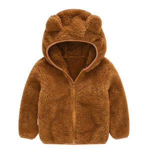 OEAK  Autumn Baby Jackets Hooded Boy Coats Toddler Girls Thick Teddy Bear Colthes Children's Jackets Boys and Girls Top - Baby Homez