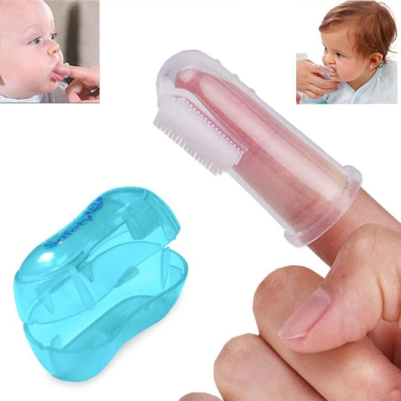 Silicon Toothbrush+Box Baby Finger Toothbrush  Children Teeth Clean Soft Silicone Infant Tooth Brush Rubber Cleaning Baby Brush - Baby Homez