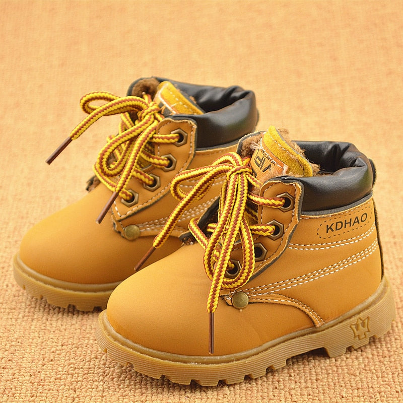 Autumn Winter Baby Boots Toddler Martin Boots Kids Shoes Boys Girls Snow Boots Girls Boys Plush Fashion Boots Shoes Size 21-30 - Baby Homez