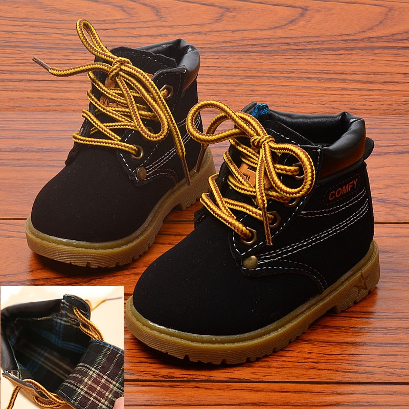 Autumn Winter Baby Boots Toddler Martin Boots Kids Shoes Boys Girls Snow Boots Girls Boys Plush Fashion Boots Shoes Size 21-30 - Baby Homez