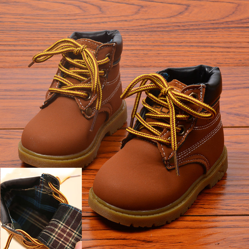 Autumn Winter Baby Boots Toddler Martin Boots Kids Shoes Boys Girls Snow Boots Girls Boys Plush Fashion Boots Shoes Size 21-30 - Baby Homez