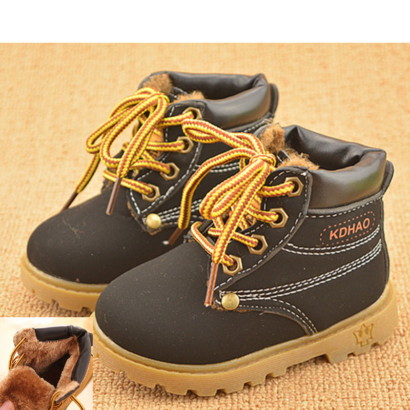 Autumn Winter Baby Boots Toddler Martin Boots Kids Shoes Boys Girls Snow Boots Girls Boys Plush Fashion Boots Shoes Size 21-30 - Baby Homez