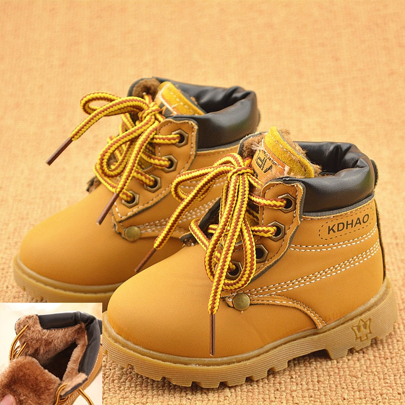 Autumn Winter Baby Boots Toddler Martin Boots Kids Shoes Boys Girls Snow Boots Girls Boys Plush Fashion Boots Shoes Size 21-30 - Baby Homez