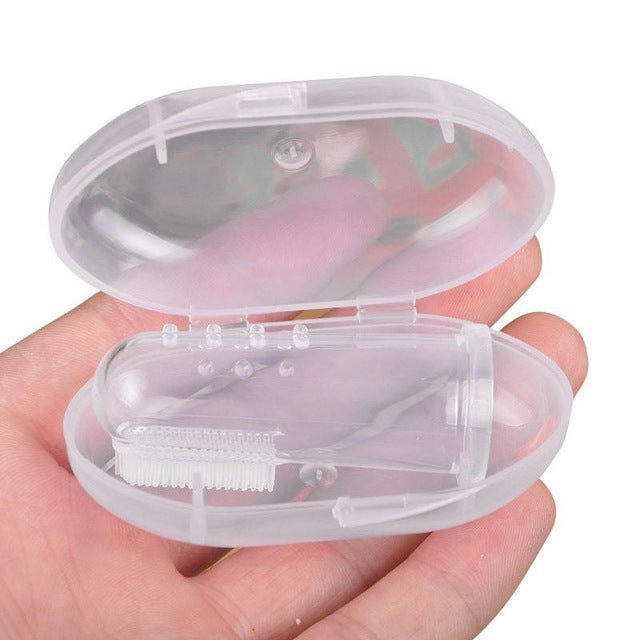 Silicon Toothbrush+Box Baby Finger Toothbrush  Children Teeth Clean Soft Silicone Infant Tooth Brush Rubber Cleaning Baby Brush - Baby Homez