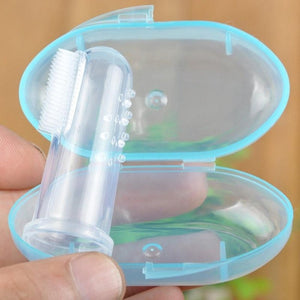 Silicon Toothbrush+Box Baby Finger Toothbrush  Children Teeth Clean Soft Silicone Infant Tooth Brush Rubber Cleaning Baby Brush - Baby Homez