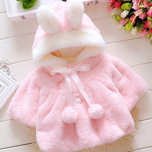 Baby Girls Coat Winter Spring Baby Girls Princess Coat Jacket Rabbit Ear Hoodie Casual Outerwear for girl  Infants clothing - Baby Homez