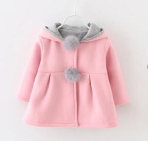 Baby Girls Coat Winter Spring Baby Girls Princess Coat Jacket Rabbit Ear Hoodie Casual Outerwear for girl  Infants clothing - Baby Homez