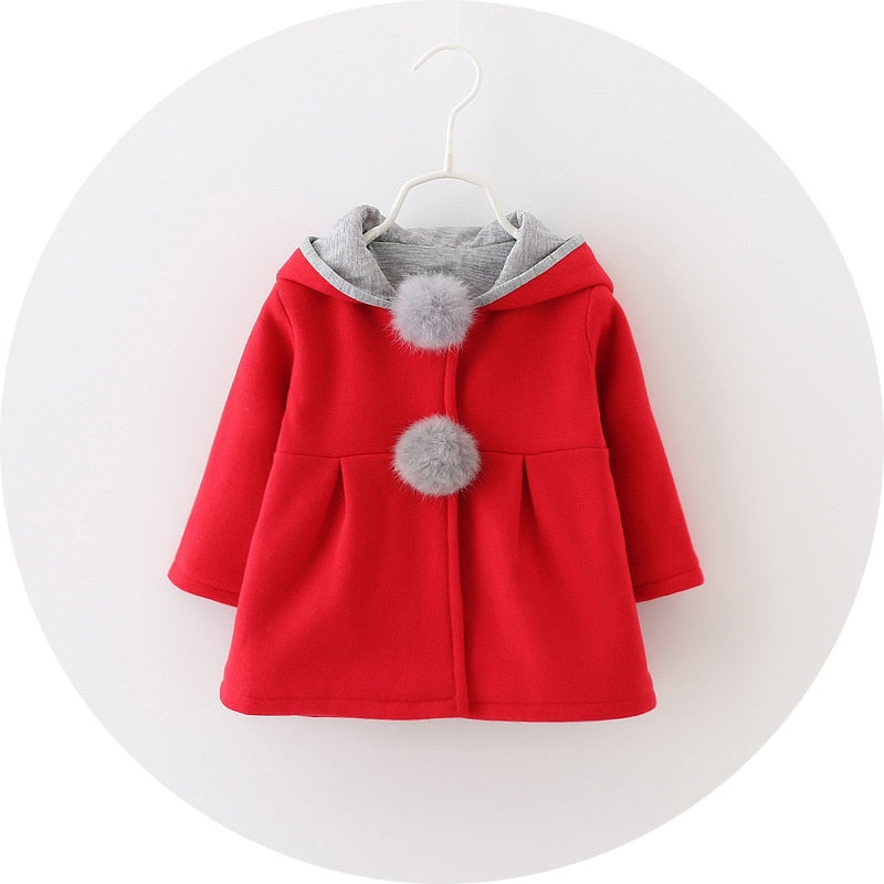 Baby Girls Coat Winter Spring Baby Girls Princess Coat Jacket Rabbit Ear Hoodie Casual Outerwear for girl  Infants clothing - Baby Homez