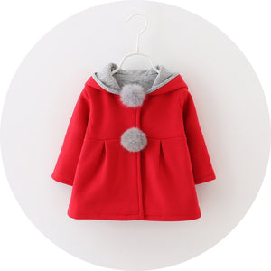 Baby Girls Coat Winter Spring Baby Girls Princess Coat Jacket Rabbit Ear Hoodie Casual Outerwear for girl  Infants clothing - Baby Homez