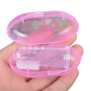 1 Set Soft Baby Finger Toothbrush and Box Silicone Baby Brush Teeth Cleaning Care Hygiene Brush Infant Tooth Brush for Newborn - Baby Homez